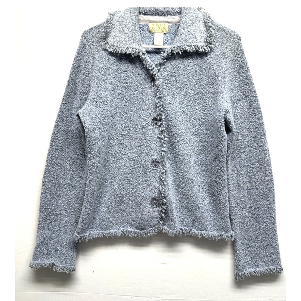 Vintage Sigren Olsen Blue Wool Blend Button‎ Front Cardigan Med Grandmacore